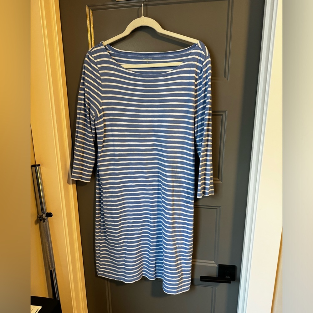 Garnet hill t shirt dress 3/4 sleeve boatneck sz 14
